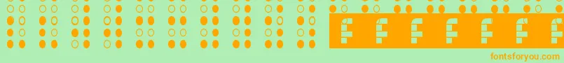 Brailled Font – Orange Fonts on Green Background