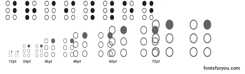 Größen der Schriftart Brailled