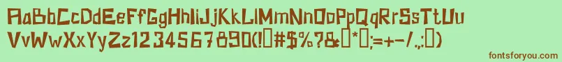 KzkirpichRegular Font – Brown Fonts on Green Background