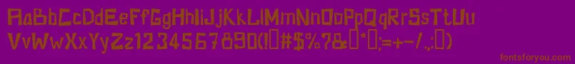 KzkirpichRegular Font – Brown Fonts on Purple Background