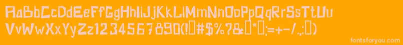 KzkirpichRegular Font – Pink Fonts on Orange Background