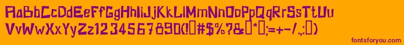 KzkirpichRegular Font – Purple Fonts on Orange Background