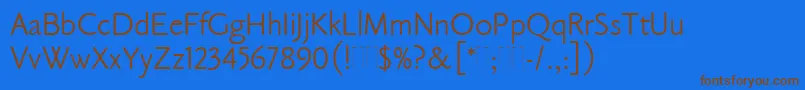 ClaudeSansPlain-fontti – ruskeat fontit sinisellä taustalla