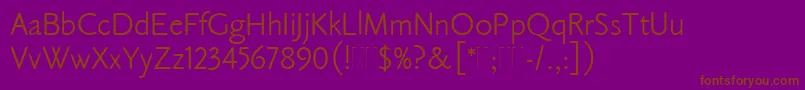 ClaudeSansPlain-fontti – ruskeat fontit violetilla taustalla