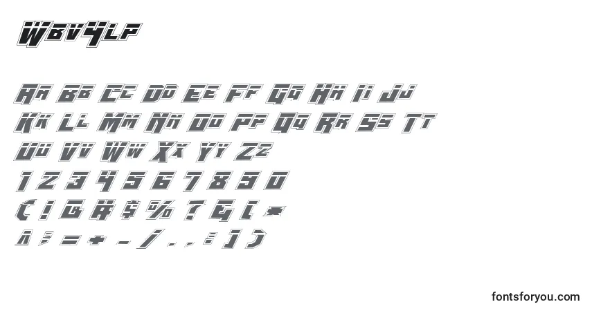 Czcionka Wbv4lp – alfabet, cyfry, specjalne znaki