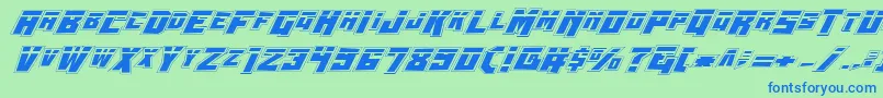 Шрифт Wbv4lp – синие шрифты на зелёном фоне