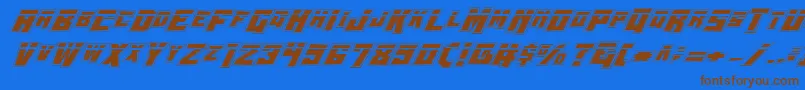 Wbv4lp Font – Brown Fonts on Blue Background