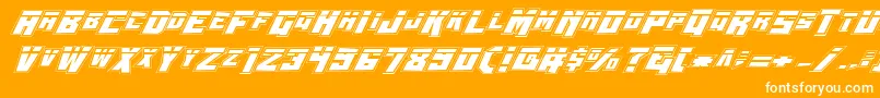 Wbv4lp-fontti – valkoiset fontit oranssilla taustalla
