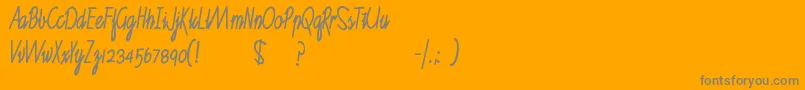 Ruthscr Font – Gray Fonts on Orange Background