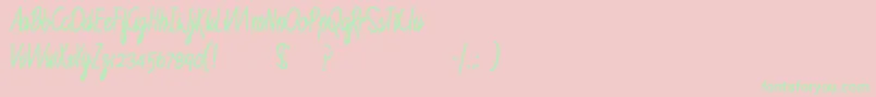 Ruthscr Font – Green Fonts on Pink Background