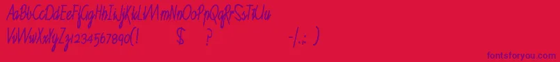 Ruthscr Font – Purple Fonts on Red Background