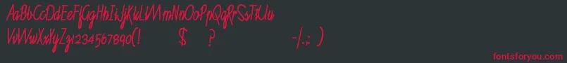 Ruthscr Font – Red Fonts on Black Background