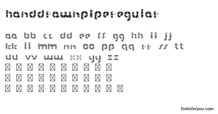 A fonte HanddrawnpipeRegular – alfabeto, números, caracteres especiais