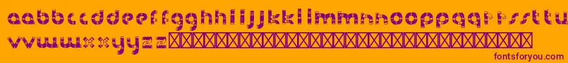 HanddrawnpipeRegular Font – Purple Fonts on Orange Background