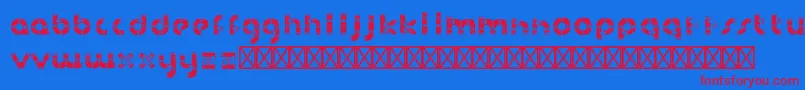 HanddrawnpipeRegular Font – Red Fonts on Blue Background