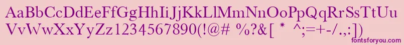 Houndtim-fontti – violetit fontit vaaleanpunaisella taustalla