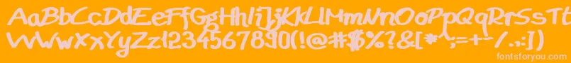 BudapestMarkets Font – Pink Fonts on Orange Background