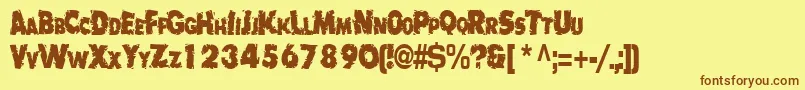 Badlychipped66RegularTtcon Font – Brown Fonts on Yellow Background