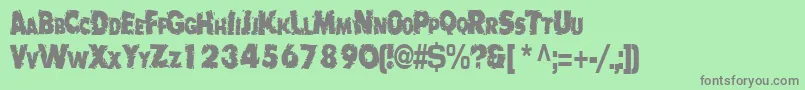 Więcej informacji o czcionce Badlychipped66RegularTtcon Czcionka Badlychipped66RegularTtcon – szare czcionki na zielonym tle