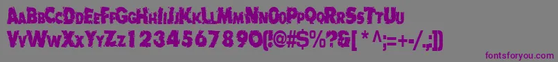 Badlychipped66RegularTtcon Font – Purple Fonts on Gray Background