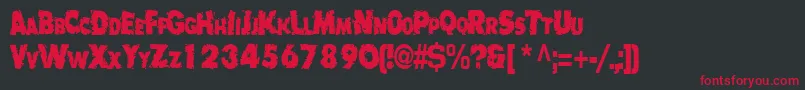 Badlychipped66RegularTtcon Font – Red Fonts on Black Background