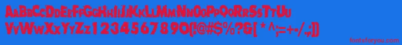 Badlychipped66RegularTtcon Font – Red Fonts on Blue Background