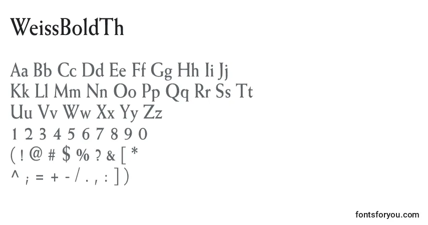 Schriftart WeissBoldTh – Alphabet, Zahlen, spezielle Symbole