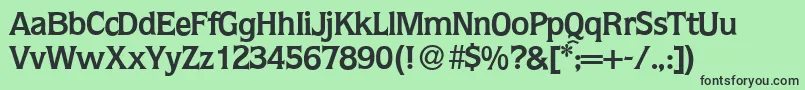 フォントQ853FlareBold – 緑の背景に黒い文字