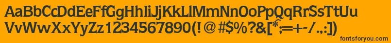 Q853FlareBold-Schriftart – Schwarze Schriften auf orangefarbenem Hintergrund