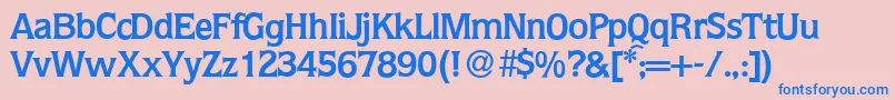 フォントQ853FlareBold – ピンクの背景に青い文字