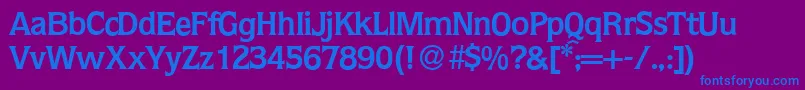 フォントQ853FlareBold – 紫色の背景に青い文字