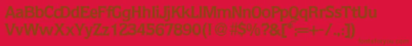 フォントQ853FlareBold – 赤い背景に茶色の文字