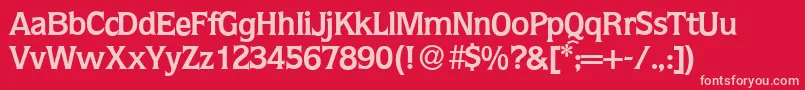 フォントQ853FlareBold – 赤い背景にピンクのフォント