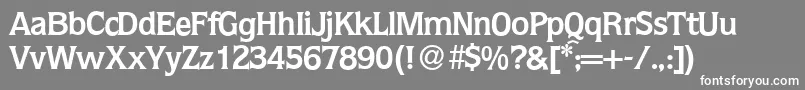 フォントQ853FlareBold – 灰色の背景に白い文字