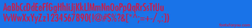 BelmarCondensedNormal Font – Red Fonts on Blue Background