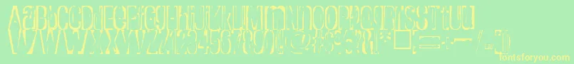 RaptureRegular-Schriftart – Gelbe Schriften auf grünem Hintergrund