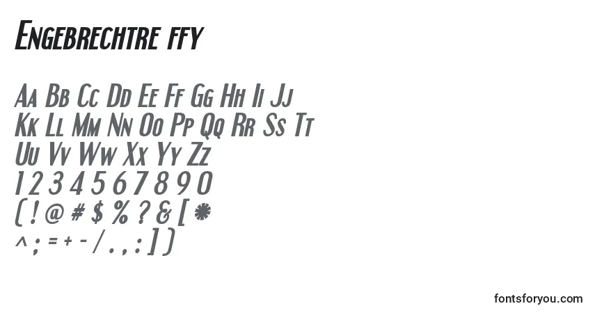 A fonte Engebrechtre ffy – alfabeto, números, caracteres especiais