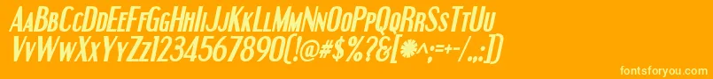 Fonte Engebrechtre ffy – fontes amarelas em um fundo laranja