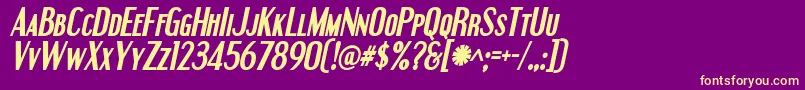 Engebrechtre ffy Font – Yellow Fonts on Purple Background