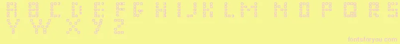 Pixelchunker Font – Pink Fonts on Yellow Background