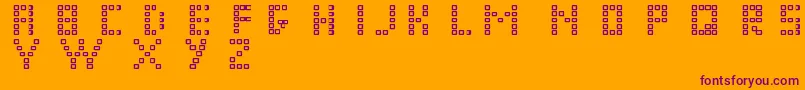Pixelchunker-fontti – violetit fontit oranssilla taustalla