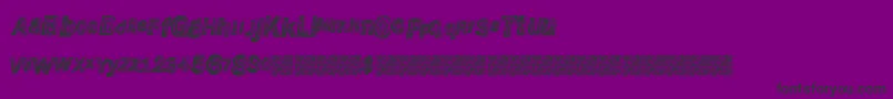 Fonte Wreckingbawl – fontes pretas em um fundo violeta