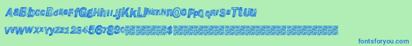 Wreckingbawl Font – Blue Fonts on Green Background