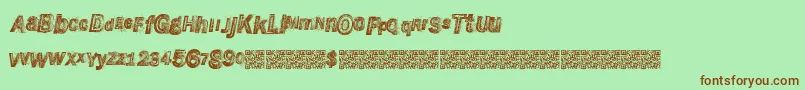 Wreckingbawl Font – Brown Fonts on Green Background