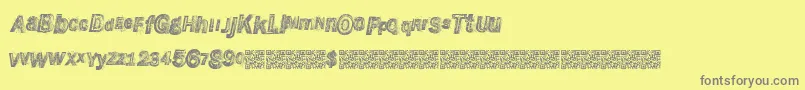 Wreckingbawl Font – Gray Fonts on Yellow Background