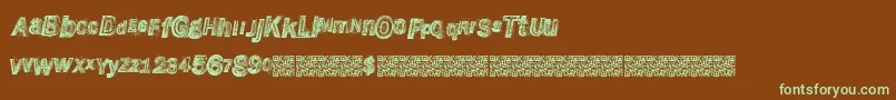 Wreckingbawl Font – Green Fonts on Brown Background