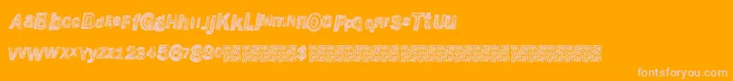 Wreckingbawl-Schriftart – Rosa Schriften auf orangefarbenem Hintergrund