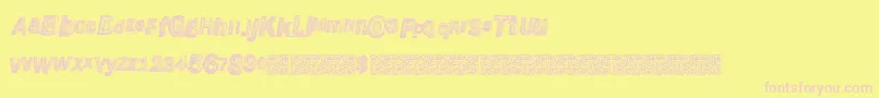 Wreckingbawl Font – Pink Fonts on Yellow Background