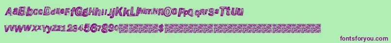 Wreckingbawl Font – Purple Fonts on Green Background