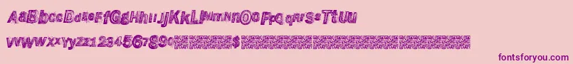 Wreckingbawl-Schriftart – Violette Schriften auf rosa Hintergrund